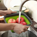 Escorredor Retrátil de Silicone para Lavar Frutas e Vegetais