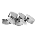 Jogo 5 Potes Tigelas em Inox Alumínio Com Tampa Redondo