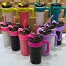 Garrafa Térmica Inoxidável com Tampa e Canudo