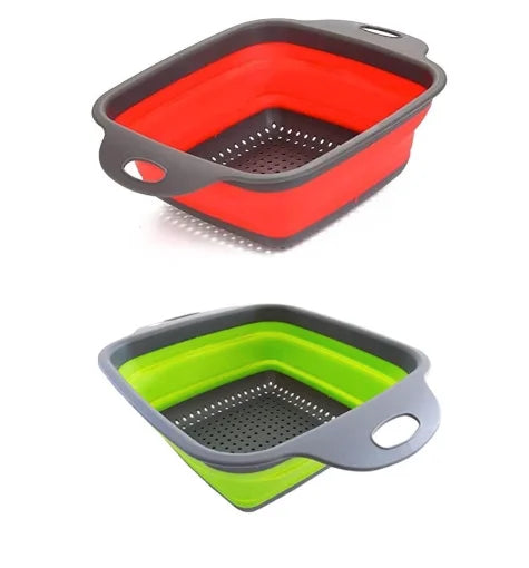 Escorredor Retrátil de Silicone para Lavar Frutas e Vegetais