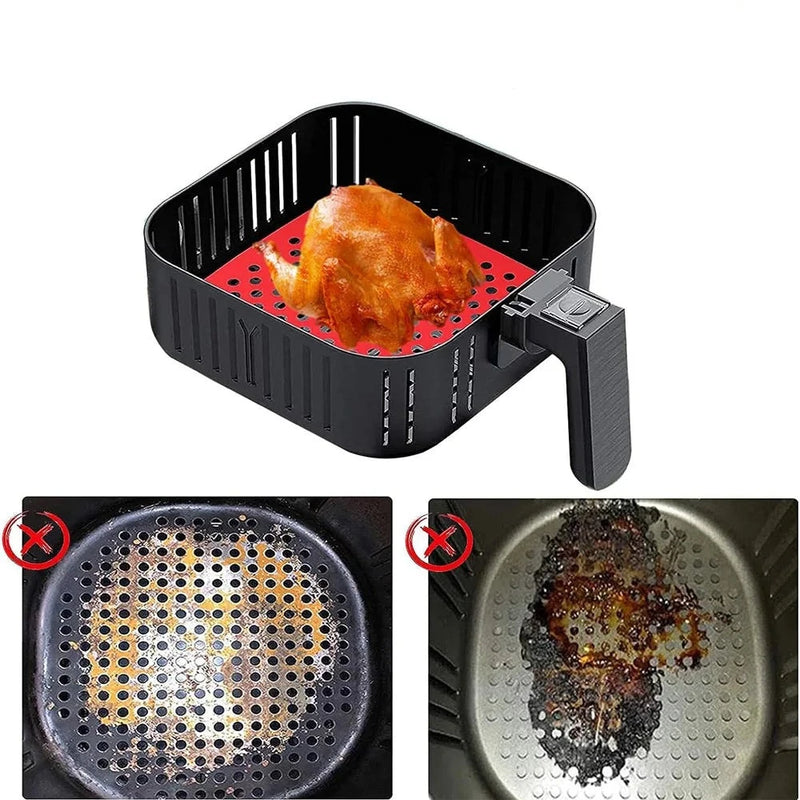 2 Peças Air Fryer Silicone Reutilizável