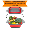 Escorredor Retrátil de Silicone para Lavar Frutas e Vegetais